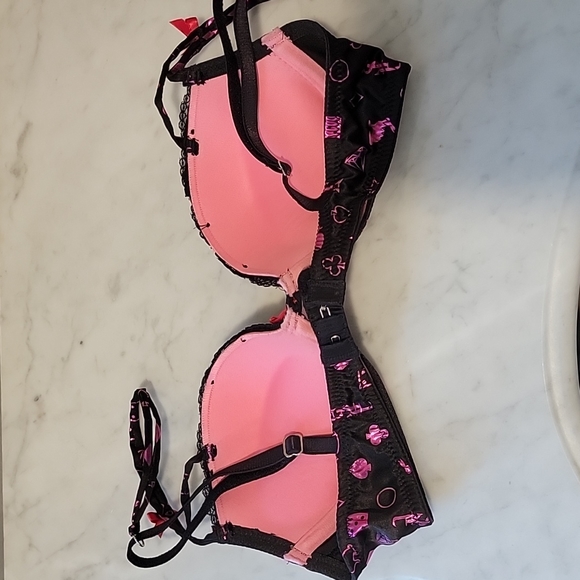 Victoria's Sexy Little Things Bra Panty Garter Lingerie Set 32B XS Vegas Magic - Picture 8 of 10